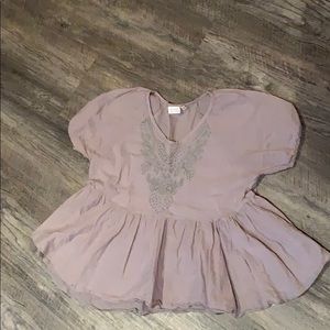 Grey peplum short sleeve boutique shirt